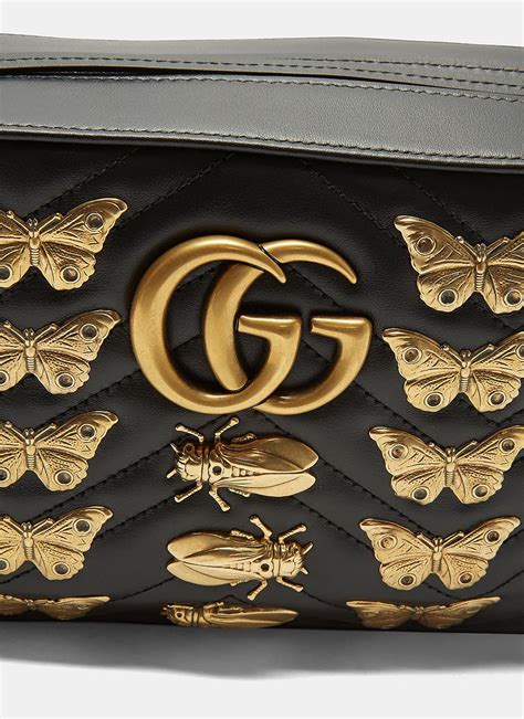 gucci matelassé insects lion belt bag|Gucci marmont leather backpack.